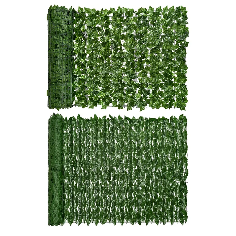 SEWS-2PCS Artificial Leaf Fence Privacy Screen Outdoor Garden Faux Ivy Hedge Leaf Privacy Wall Screen Decorative Fence Screen