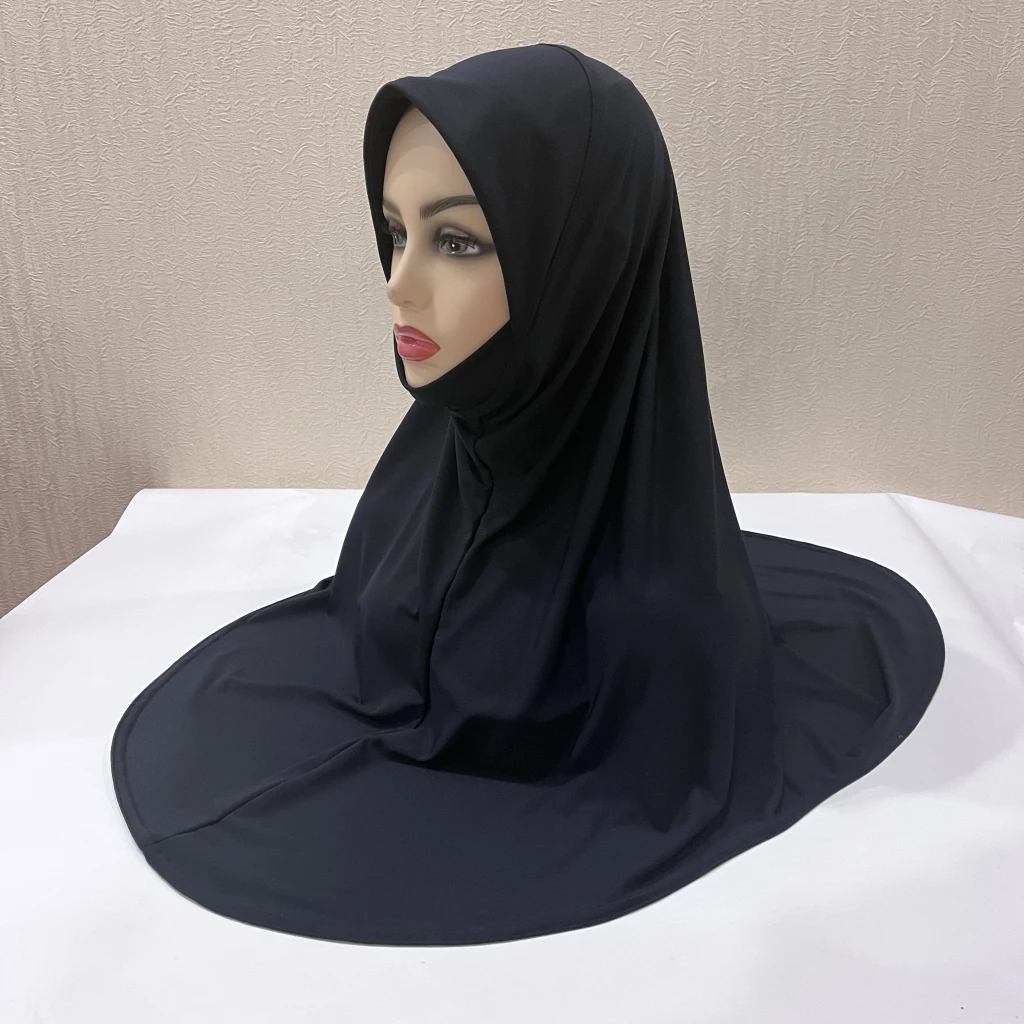 H124 Erwachsene, hochwertiger, großer muslimischer Hijab-Schal mit Kinnteil, islamisches Kopftuch, Hüte, Armia, zum Anziehen, Kopfbedeckung, Turban-Kappen – Detail 25