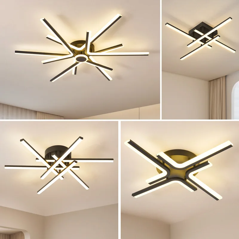 Minimalist Aluminium Intertwined Lines Ceiling Lamps Master Bedroom Creative Feeling Living Dining Room Kitchen Ceiling Lights