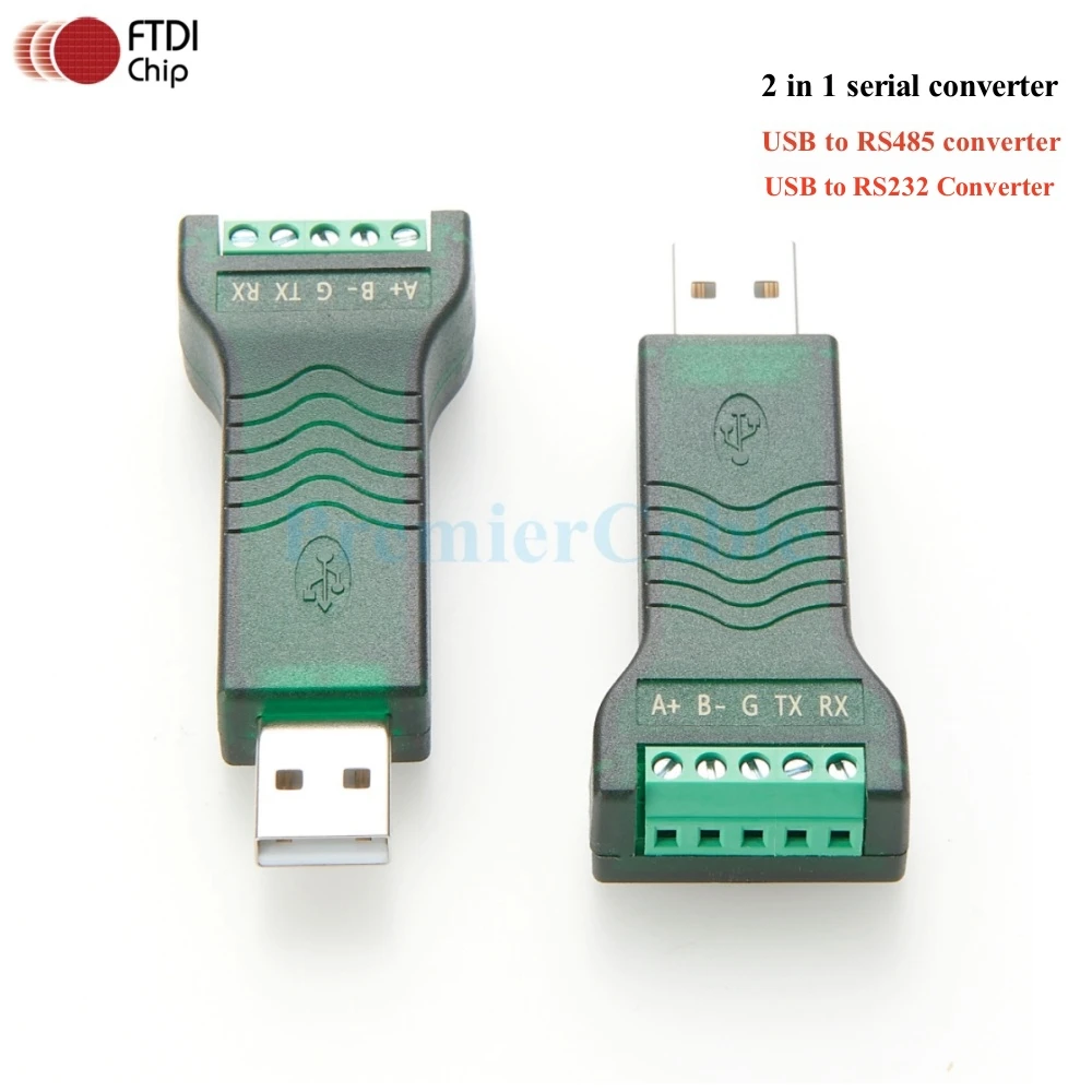 USB to RS485 RS232 Serial Port Converter with Chip USB 2.0 to RS232/485 Signal Adapter Terminal Block for Android/Win11/10/8/7