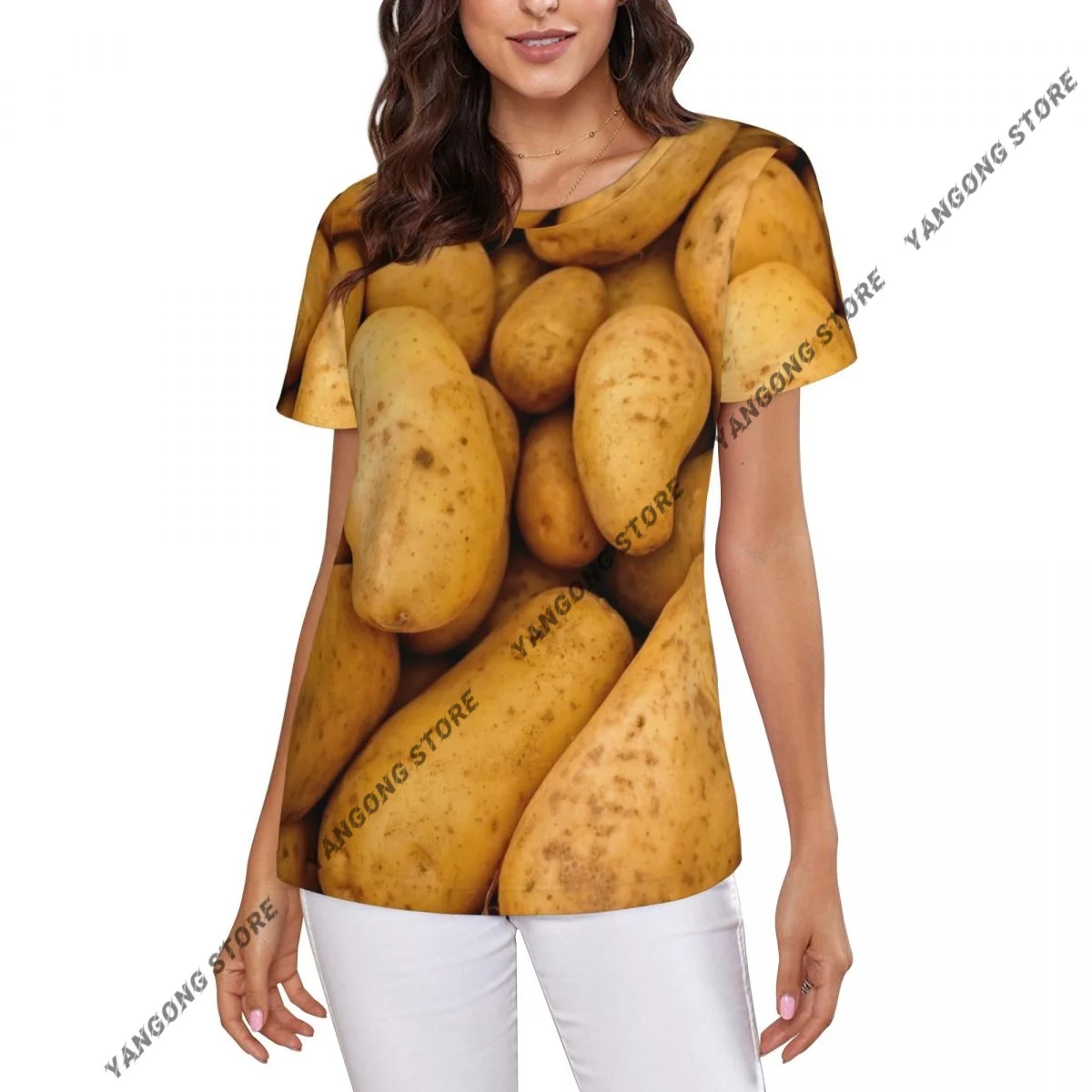 Women's T-shirt ladies casual Potatoes female T-shirt short-sleeved T-shirt summer thin tops