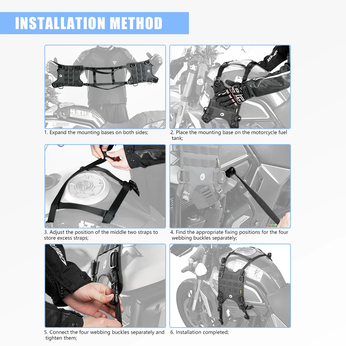 Motorcycle Saddle Bag Mounting Base Motorbike Tail Bag/Rack Bag/Rear Seat Bag/Fuel Tank Side Bag Universal Saddle Bag Mount Base image 6
