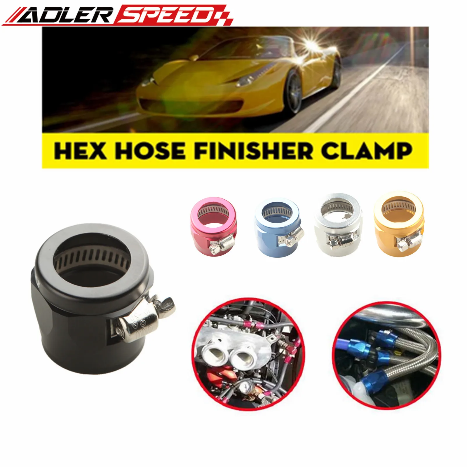 

Хомут для шланга AN10 10AN Зажим для топливной трубки Масло Водяная трубка Фитинги для шлангов Финишерные хомуты Шестигранные финишники