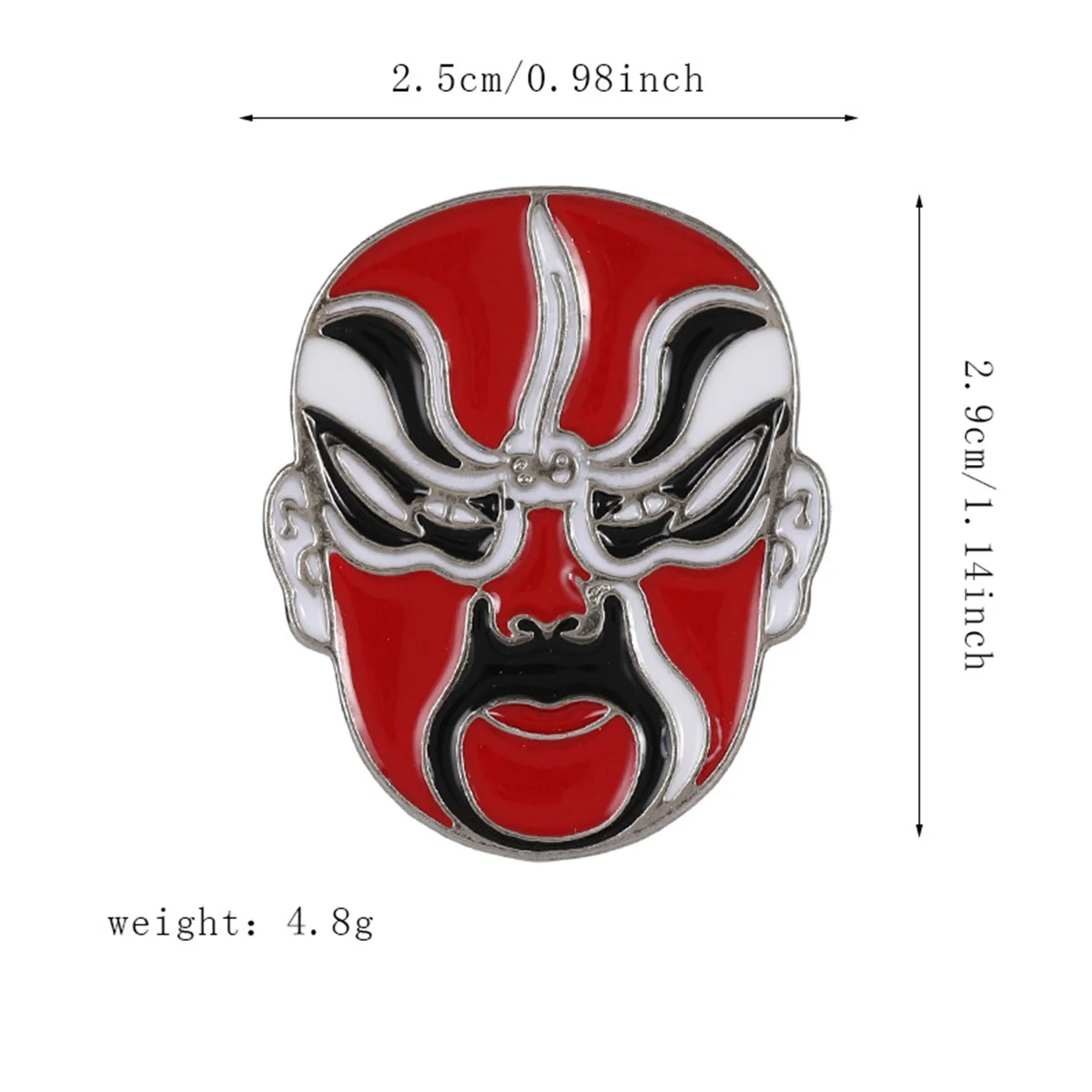 1Pc Chinese Style Facial Makeup Brooch Pin, National Quintessence Beijing Opera Personality Jewelry Accessories Party Gift