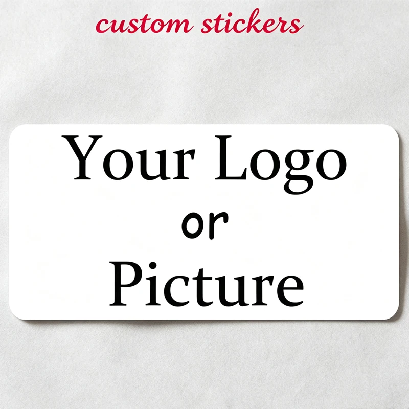 50PCS Customized Rectangular Logo White Paper Material Design Your Own Stickers Personalized Company Logo Box Stickers