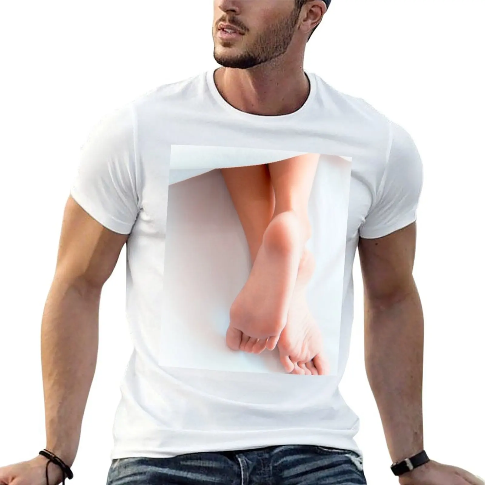 Female feet at the morning T-Shirt basketball graphic tees graphic t shirt vintage mens t shirts top quality