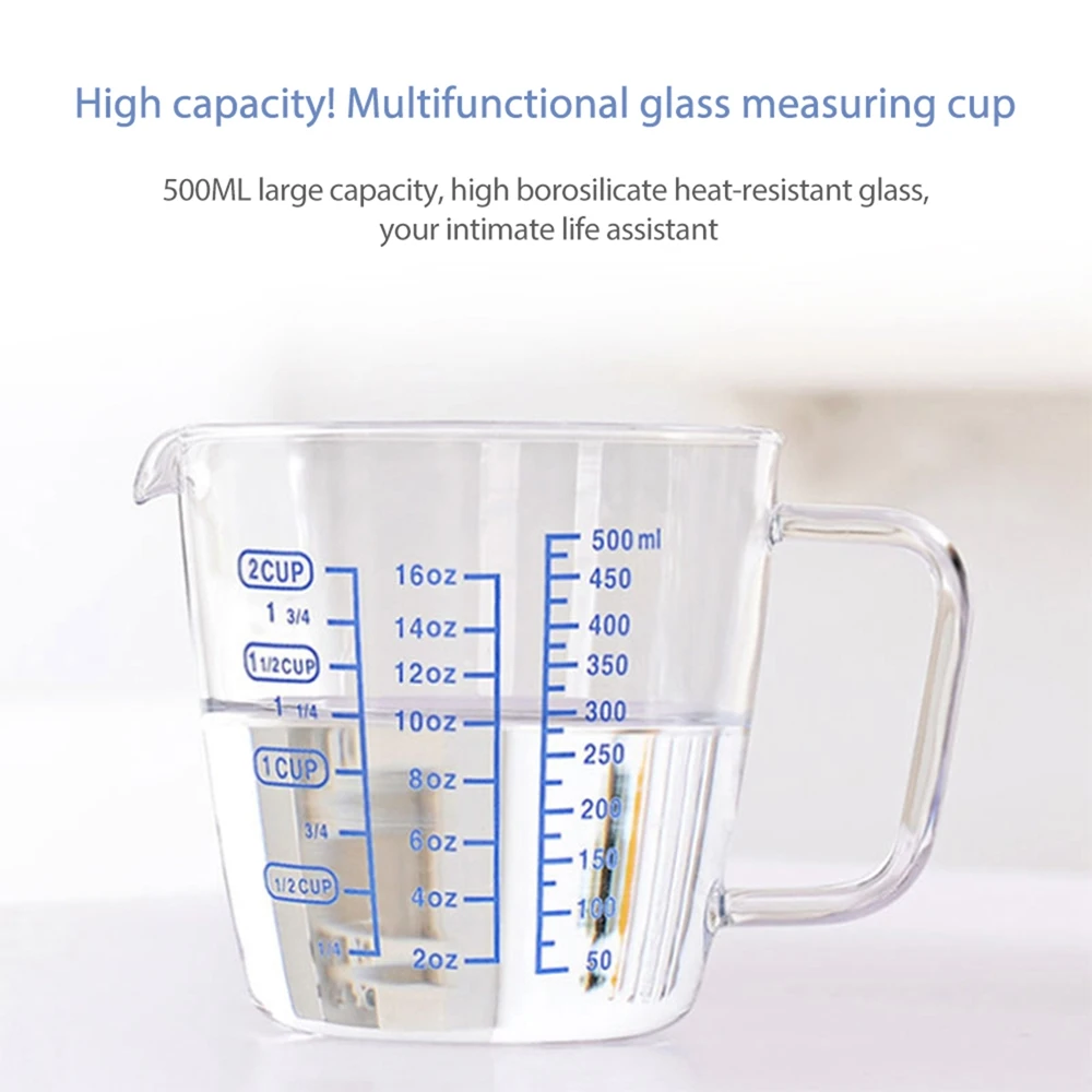 High Borosilicate Measuring Glass Cup Liquid Measurement With Scale Microwave Oven Available Kitchen Baking Glass Cup