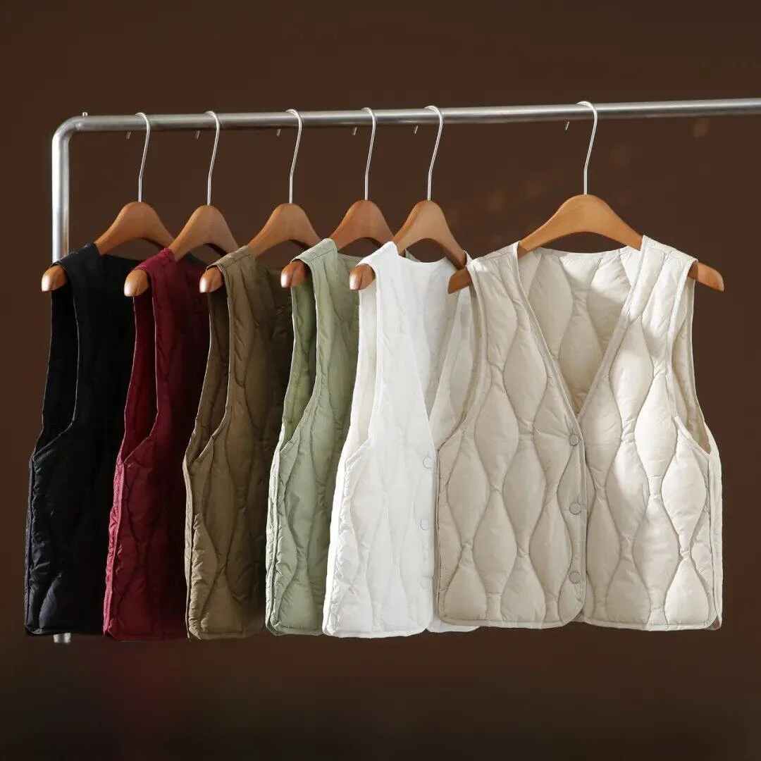 

Мужской пуховый жилет с V-образным вырезом, наполнение 90% пухом, прямые поставки из магазина, свободный крой, молодежный, однотонный, осенне-зимний, теплый