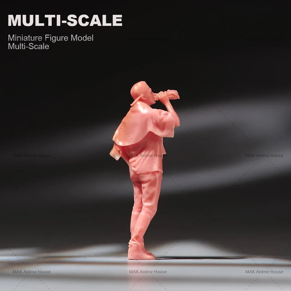 미니어처 1/87 1/64 1/43 1/24 커피 음료를 마시는 유행 소년 그림 인형 페인트 모델 장면 장식 장난감