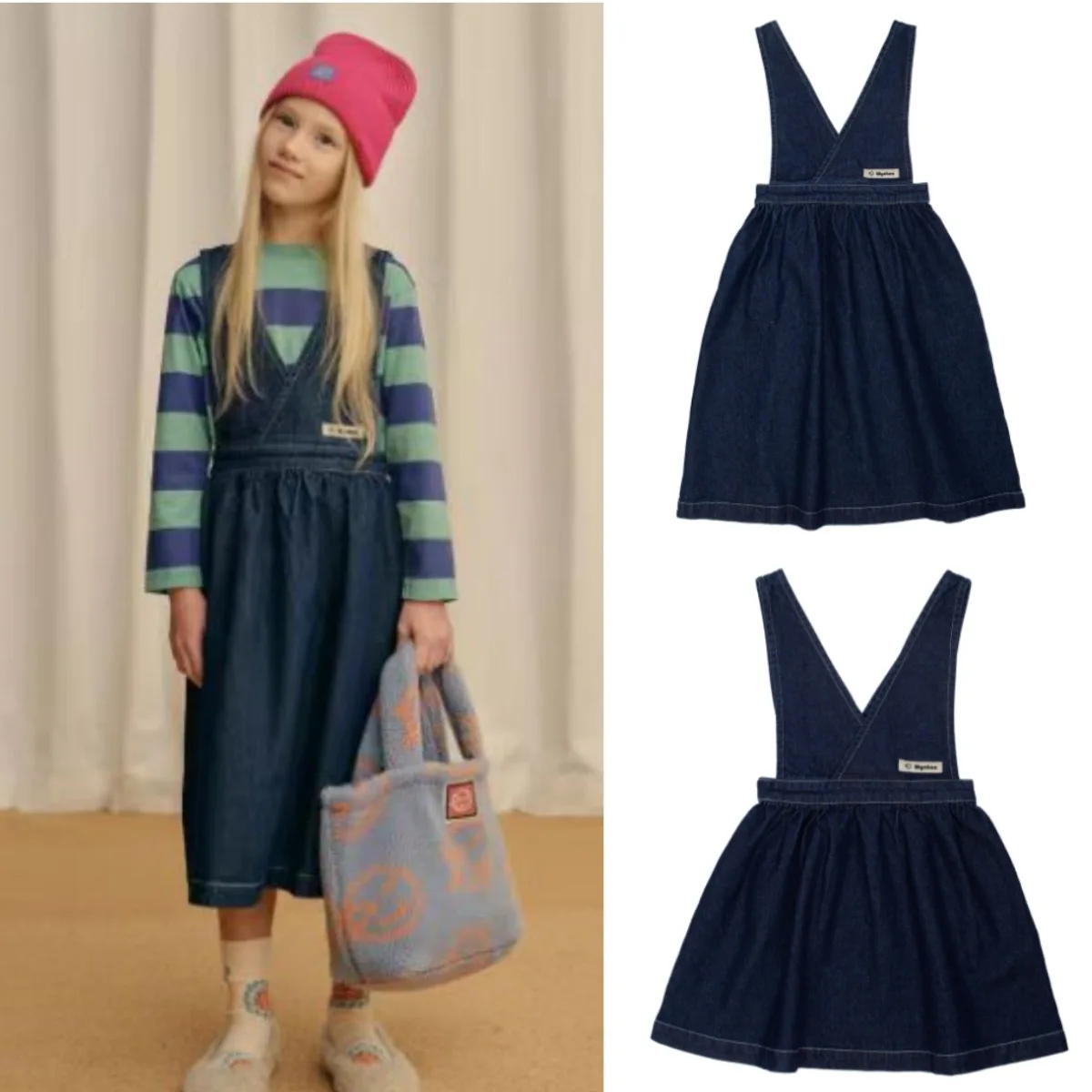 2023 New Wynken Girls Denim Strap Dress