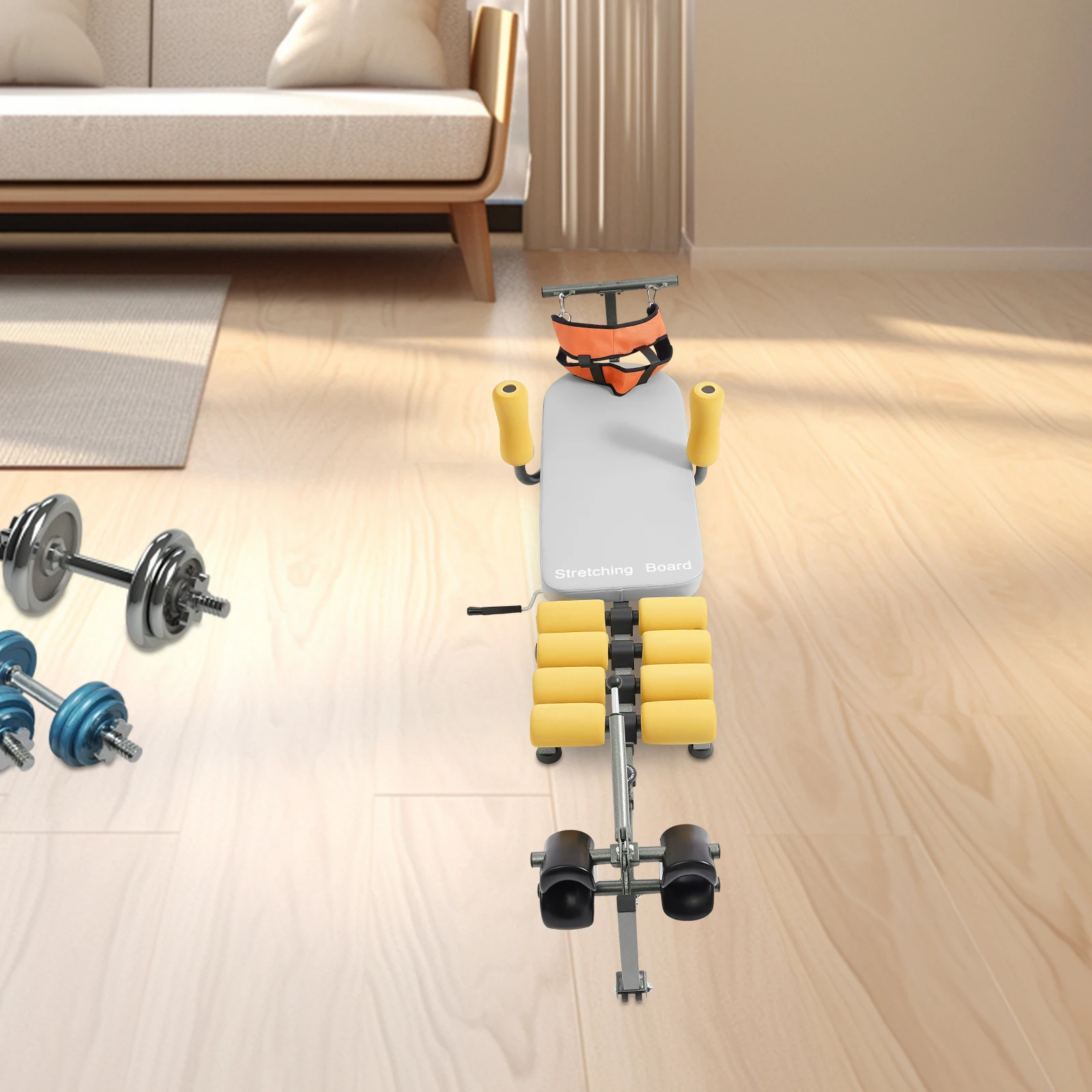 طاولة سرير جر رمادية، سرير جر من الخشب العنقي للعمود الفقري الخلفي، سرير جر بقوة خلفية 150 كجم