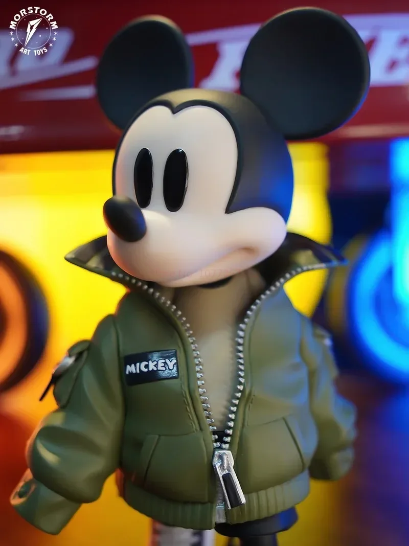 Authentic Morstorm Disney Figure Fashion Hoodie Mickey Figure Tabletop Decoration Magic Storm Hand Toy Gift Decorations For Kids