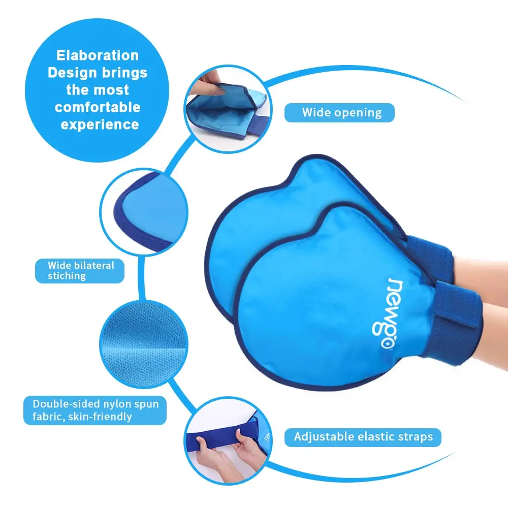 2 Pcs Ice Pack Gloves for Pain Relief Hand Swelling Scald Cold Hot Compresssion Therapy for Arthritis Health Resuable Gel Gloves