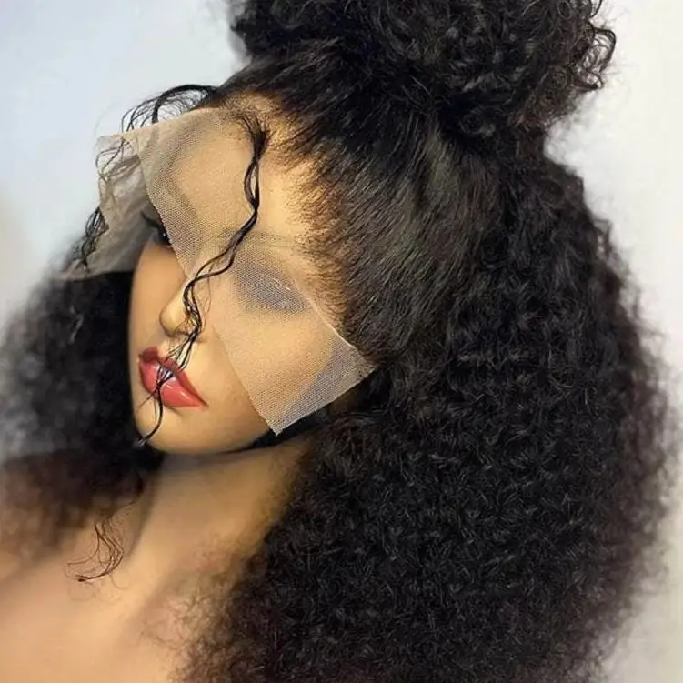 

Мягкий 180 Плотность Натуральный Черный Кудрявый Вьющийся 26-дюймовый Длинный Бесклеевой Парик Фронта Шнурка 13x4 Для Женщин Детские Волосы Предварительно Сорванные Термостойкие