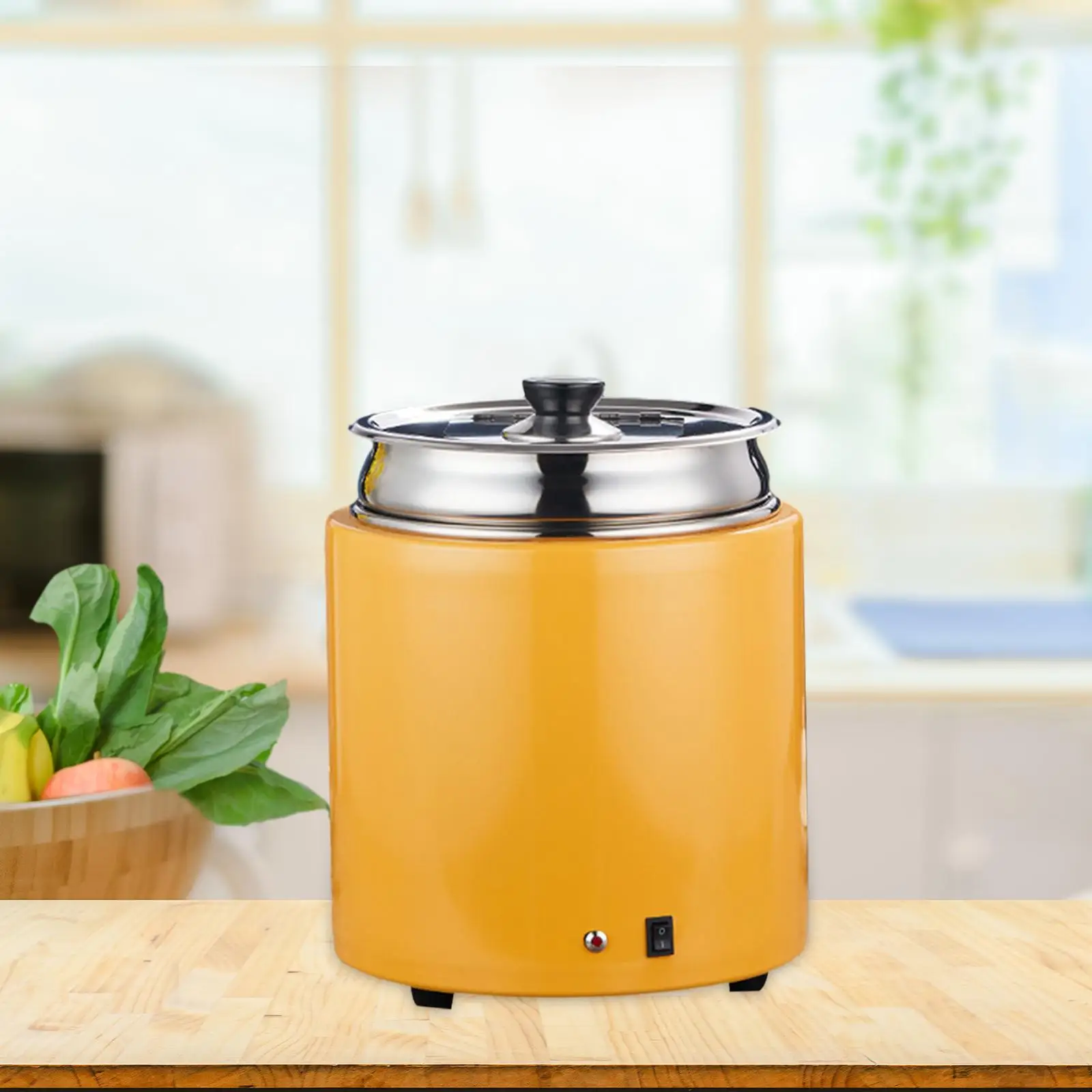 Electric Stainless Steel Soup Pot 11L Portable Easy to Use Soup Kettle Warmer for Porridges Stews Making Soups Large Families