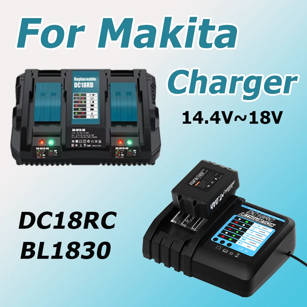 Battery Charger For Makita 14.4V~18V DC18RC Charger 4A/6A for Makita BL1830 BL1815 BL1860B LXT BL1850 BL1430 BL1840 BL1450
