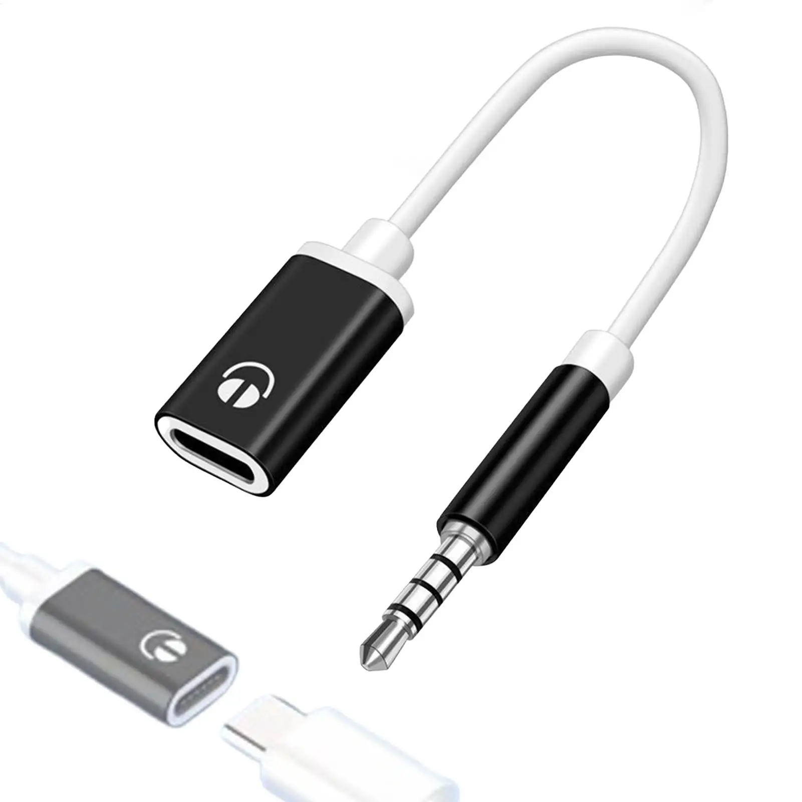 3.5mm Male To Type-C Female Headphone Aux Cable Converter Type-C To Flat Headphone Round Head Adapter Cable view 4