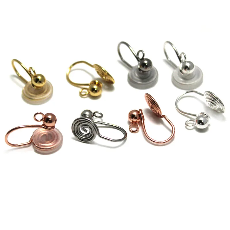 10Pcs Stainless Steel Mosquito Coil Plate Ear Clips Earrings No Pierced With Loop Connector Earring Clips for Making Supplies