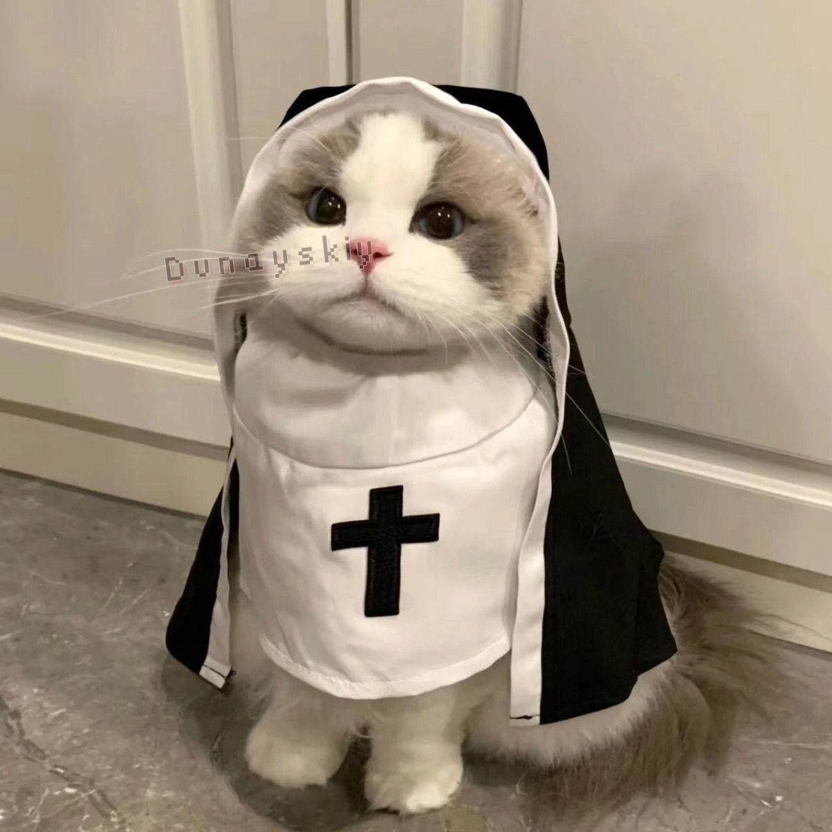 Christmas Pet Dog Cat Cosplay Costume Breathable Pet Accessories Puppy Kitten Nun Clothes Dress Up Halloween Jumpsuit Coat