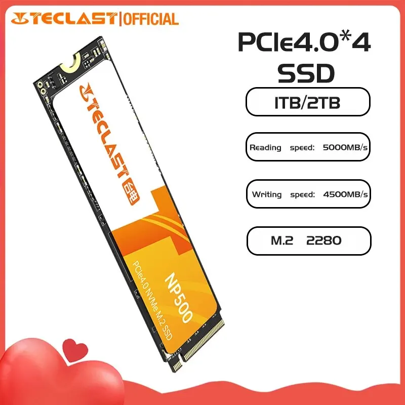 TECLAST-Disco rígido interno de estado sólido, unidade SSD para desktop, PC, laptop, PS5, 5000 Mbps, NVMe, M.2 2280, 2TB, 1TB, 4.5x4, 2280