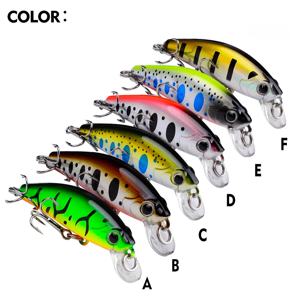 5.6cm 6.8g Mini Sinking Minnow Wobblers Fishing Lures Trout Artificial Plastic Hard Bait Jerkbait Crankbait Bass Fishing Tackle