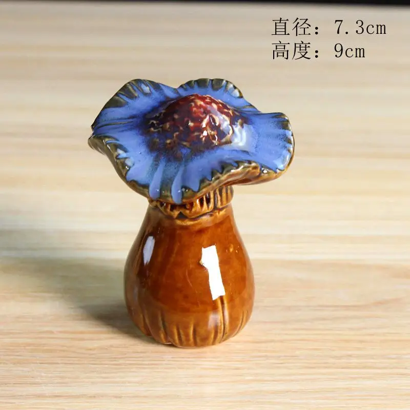 3-Piece Ceramic Artificial Mushroom Craft Set - Home Decor Ornament, Mini Planter for Garden Rockery, Flower Pot Decoration