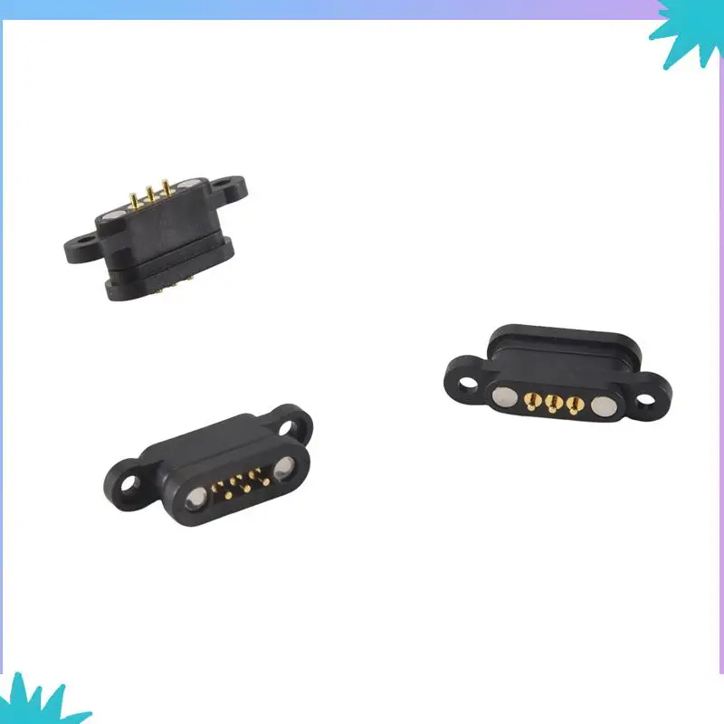 ABZW 15 Pairs الربيع تحميل المغناطيسي بوجو دبوس موصل 3 مواقف المغناطيس الملعب 2.3 مللي متر 3P من خلال ثقوب الذكور الإناث التحقيق