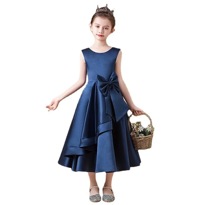 2026 Girls Satin Princess Gown, Piano Performance Dress, Kids Violin Recital Formal Outfit For Birthday Party