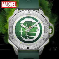 Marvel Avengers Hulk For Mens Watch Quartz WristWatch Male Steel Rubber Strap Clock Sapphire Crystal Date New Relogio Masculino