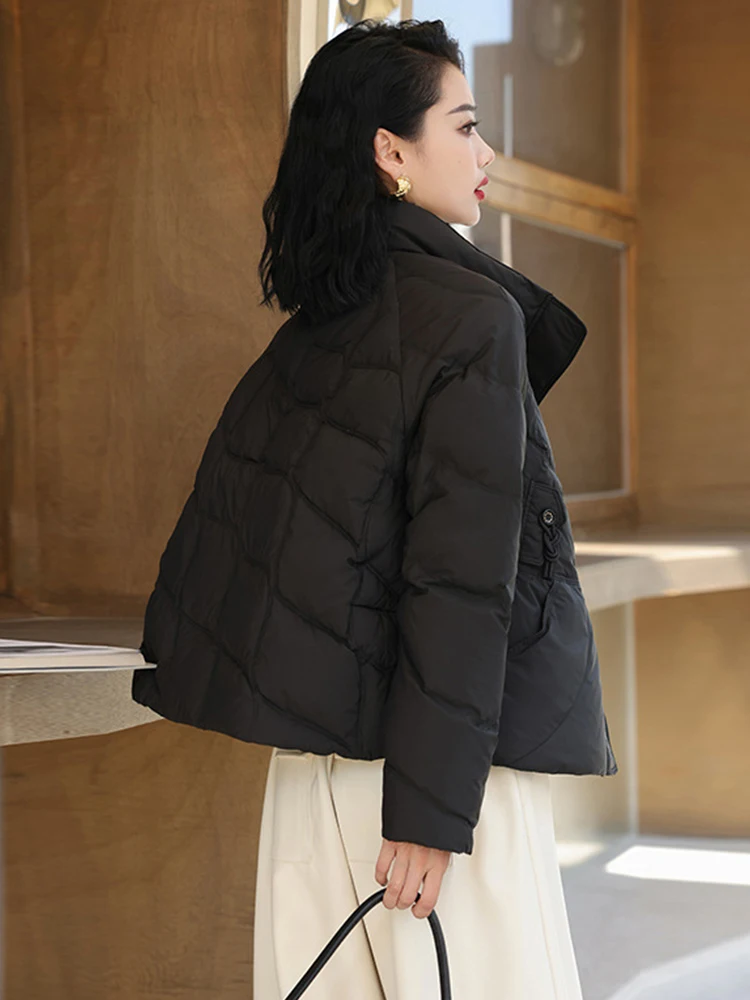 アマックス ルルエ イギリスデザイン パーカー 冬 レディース 暖かい ファッション ゆったり ダックダウンジャケット 2025 レディース カジュアル クラシック 無地 スノーコート