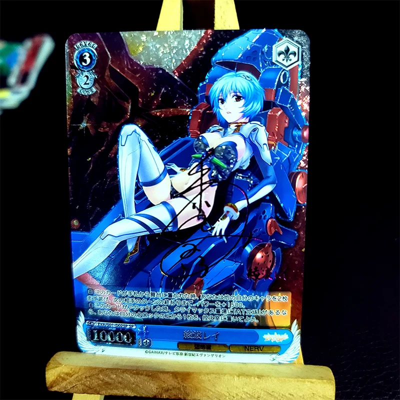 Neon Genesis Evangelion Anime Characters Ayanami Rei DIY Homemade Bronzing Game Toys Christmas Birthday Gift Collection Card