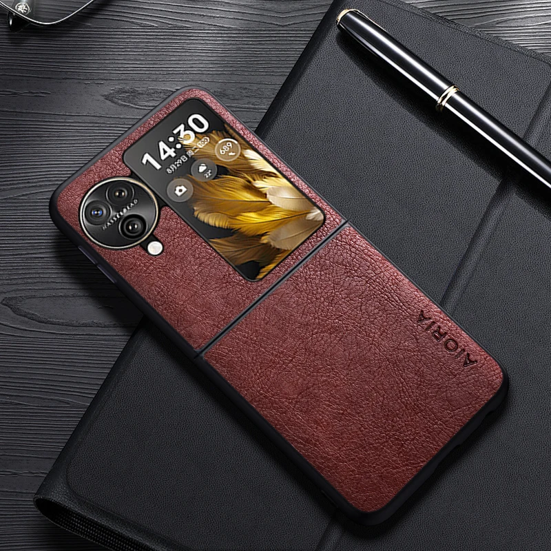 Case For Oppo Find N3 Flip Find N2 Flip Simple Design Luxury Leather Business Cover For Oneplus Open Case