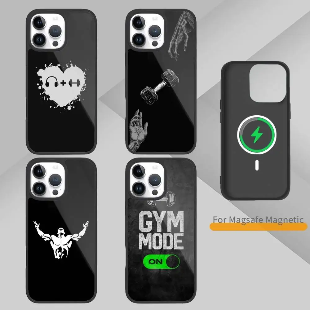 

Bodybuilding G-Gym Fitness Phone Case For iPhone17,16,15,14,13 Plus,Pro Max Magnetic For Magsafe Wireless Charging