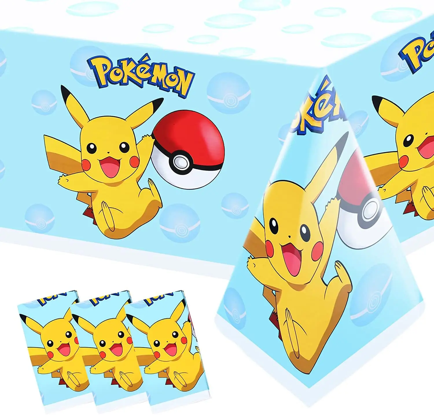 Pokemon Tablecloth Birthday Party Decoration Pikachu Plastic Tablecloth Table Cover Baby Shower Kids Toy Gift Party Supplies