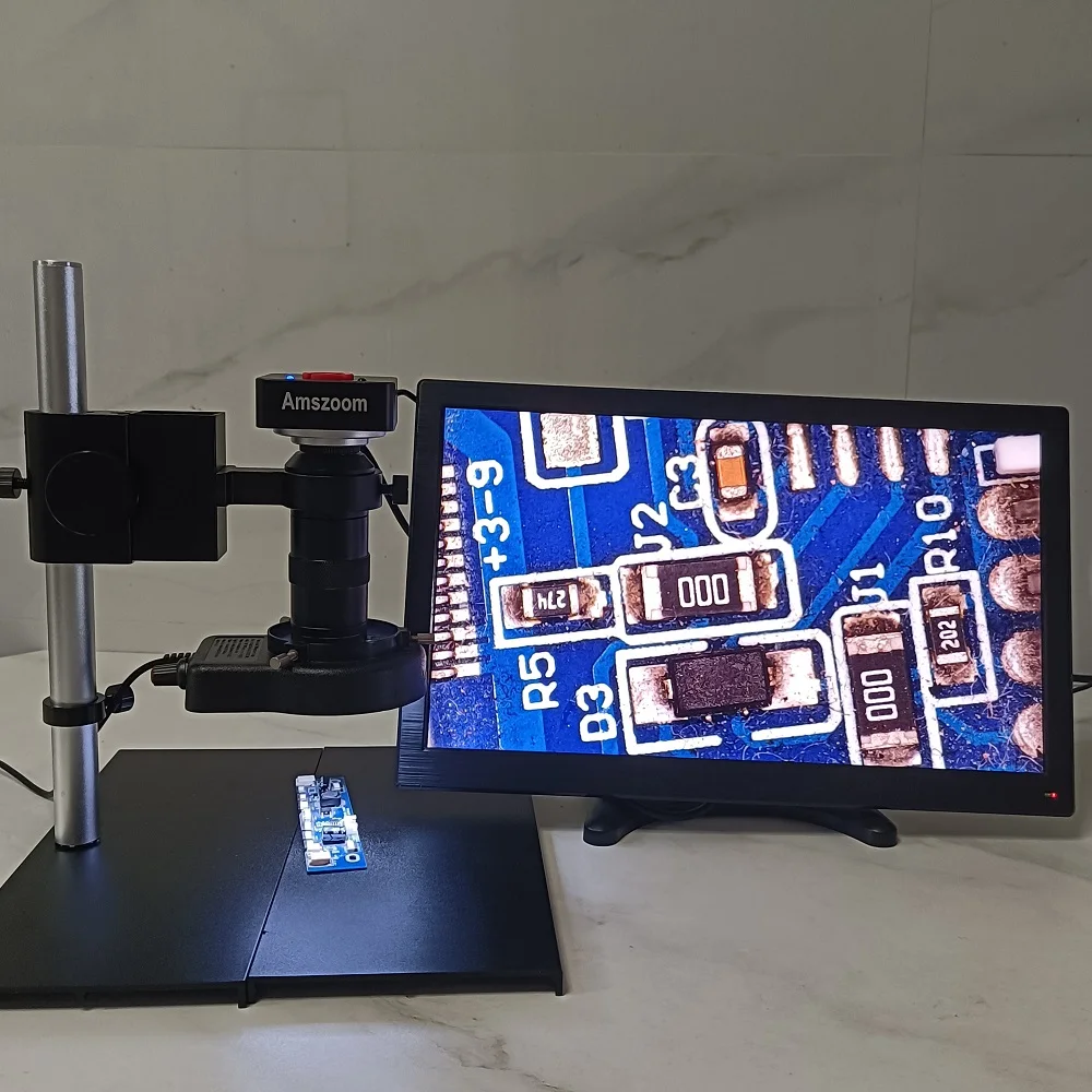 1080P 60FPS 60MP HD HDMI Electronic USB Digital Video Microscope Camera With 130X Focus Zoom Lens 56 Led Lights Phone Watch PCB