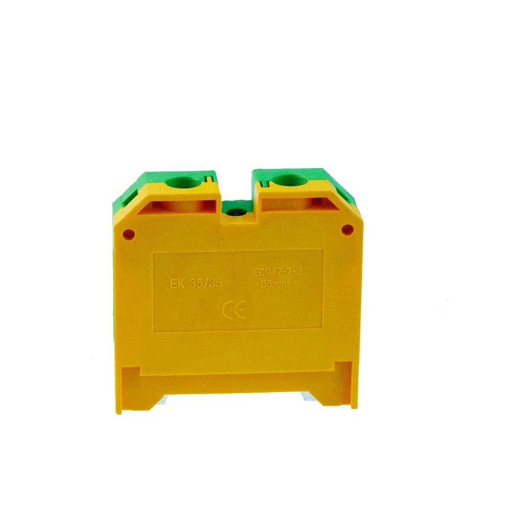 10Pcs PE Wire Conductor EK-35/35 Connector Ground Screw Connection Din Rail Terminal Blocks EK35/35