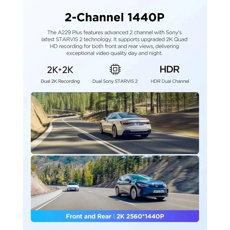 A229Pro HDR Starlight Night Vision 2nd Generation 4K Dash Cam