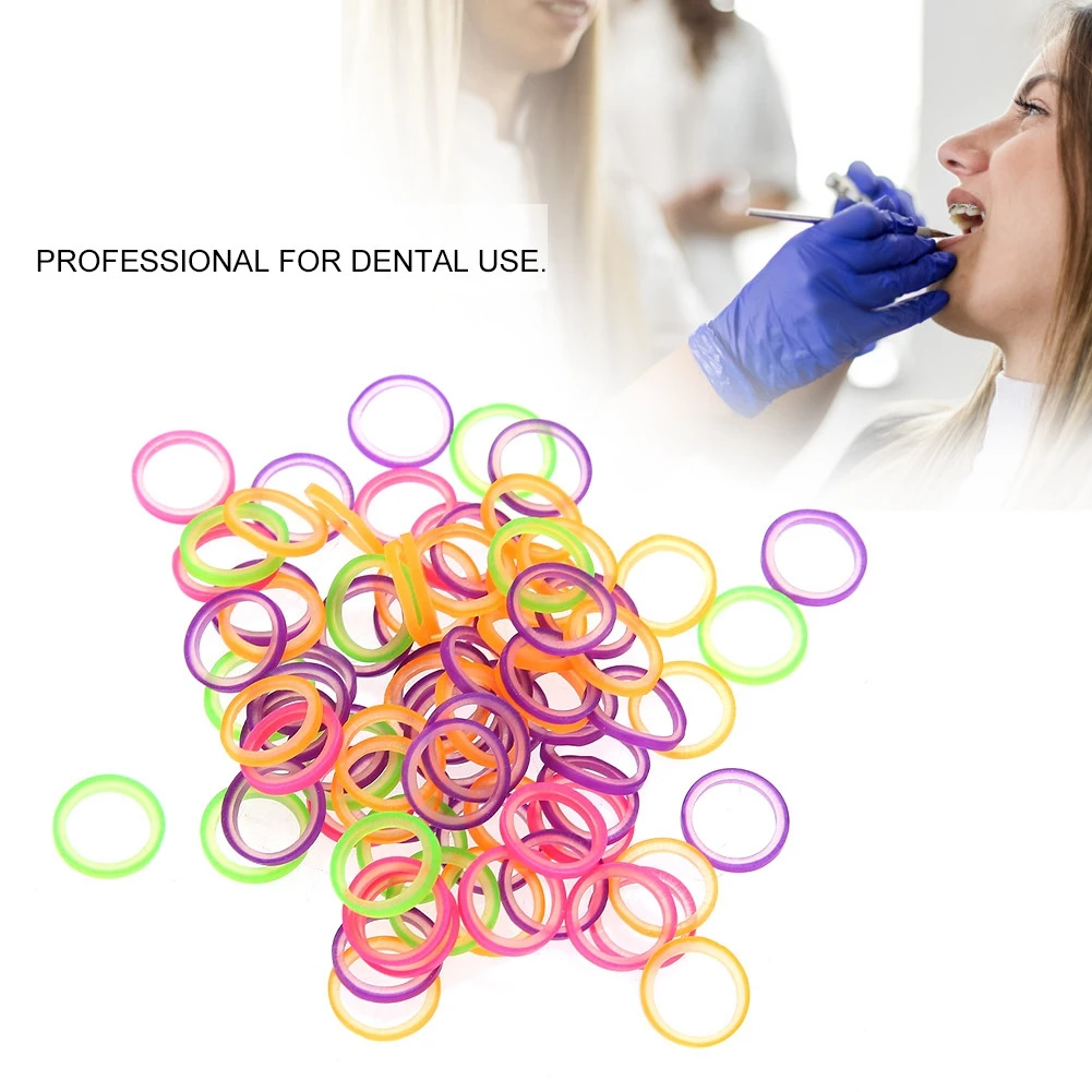 200 Pcs Dental Elastic Latex Braces Traction Ring Teeth Orthodontics Rubber Band Close Teeth Mixed Color Dentist Accessory Tools