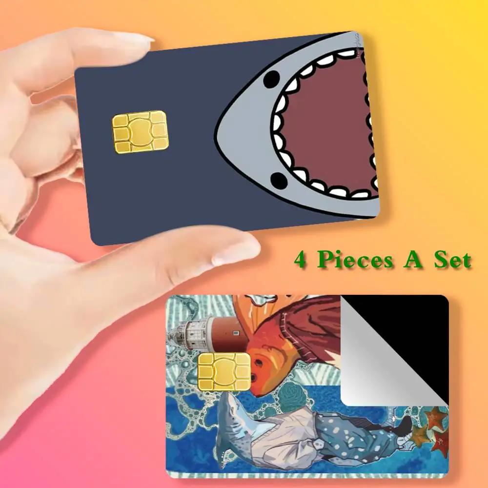 

Cartoon Sharks Case For Card Stickers Cover Film Sticker for Debit Credit Bank Card Waterproof