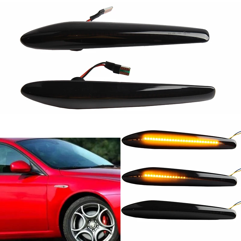 

LED Dynamic Car Blinker Side Marker Turn Signal Lights Lamp For Alfa Romeo 159 Sportwagon Boera Spider 939 Accessories 2Pcs/Set