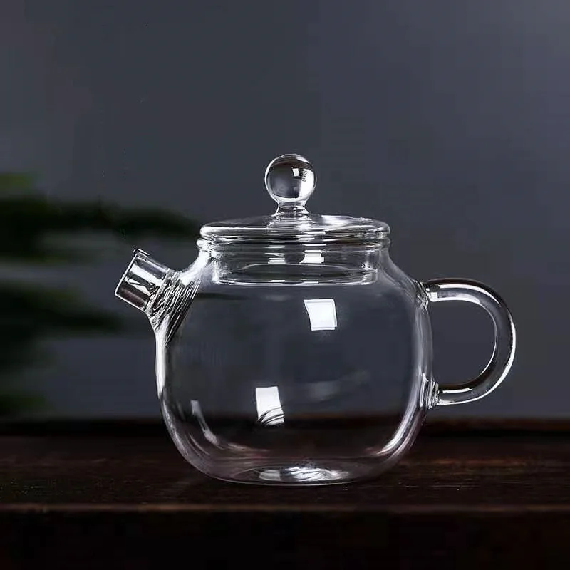 1Pcs 120ML Mini Glass Teapot And 50ml Double Glass Cup Japanese Style Tea Maker Heat-resistant Small Pot Filter Teaset