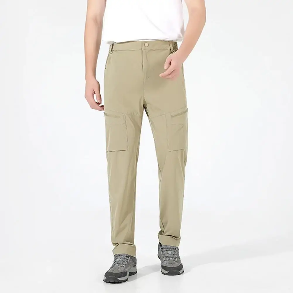 Pantaloni lunghi da esterno pantaloni da arrampicata impermeabili ad asciugatura rapida con Multi tasche per pantaloni da viaggio Unisex a gamba larga con elastico