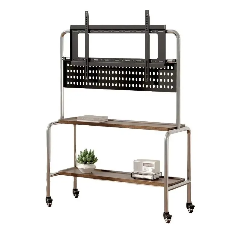 Racks Luxury Style Easy Assembly TV Floor Stand Stainless Steel with Casters 32-75 Inch Universal Rack for Living Room Bedroom