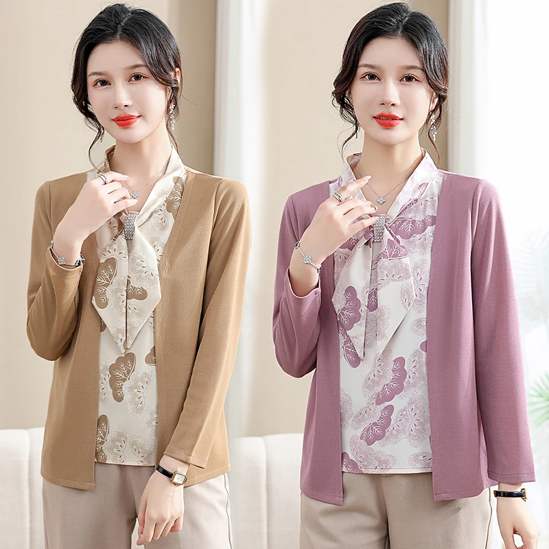 

Женская свободная футболка с длинным рукавом, большие размеры