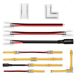 5 sztuk/partia 12V 24V COB taśmy Led złącze 2pin 3pin 4pin 5mm 8mm 10mm spawania szybkie złącza elektryczne połączenie drutu