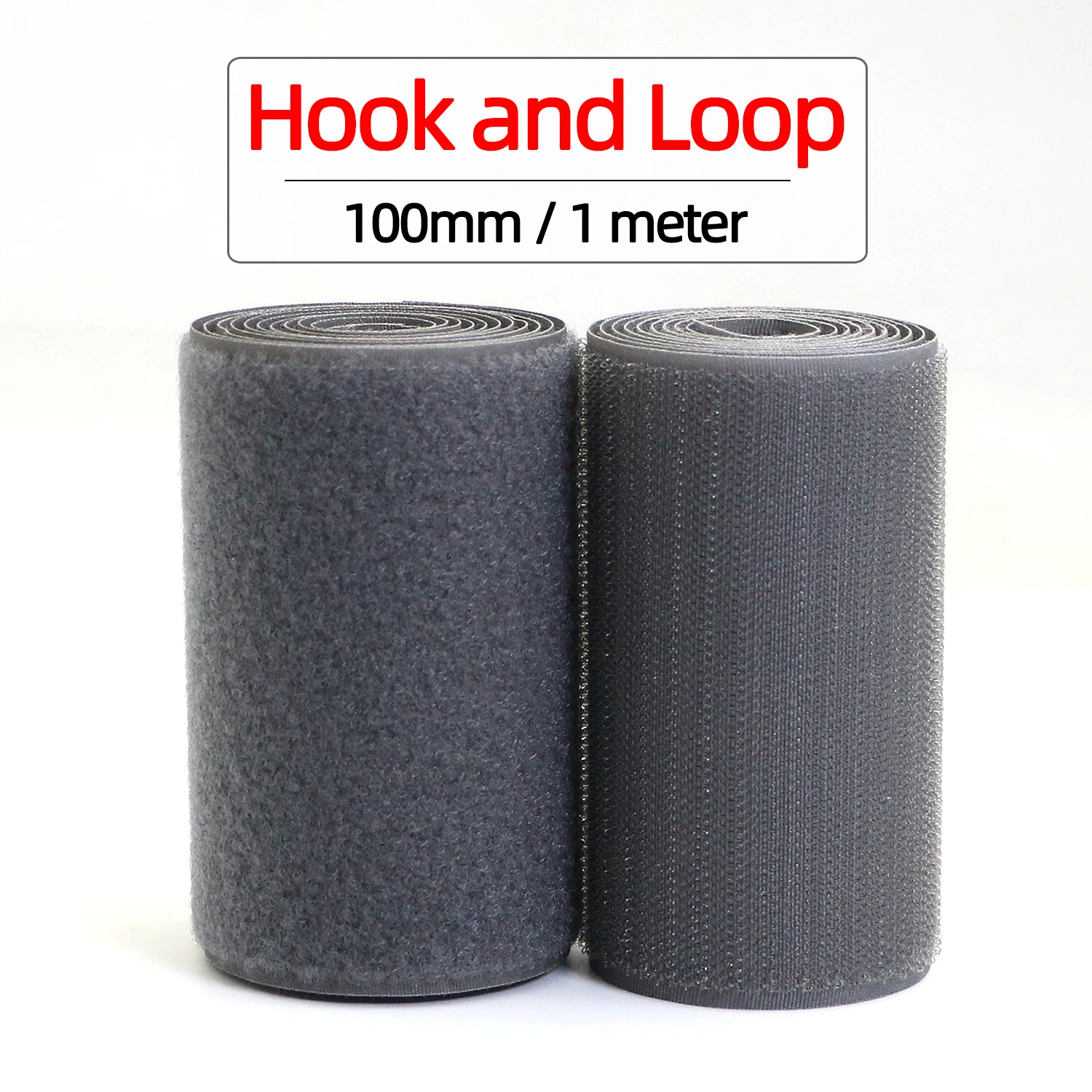 1 mètre/paire 100mm gris foncé Non-adhésif crochet et boucle ruban de fixation coudre sur les crochets adhésif ruban magique bricolage