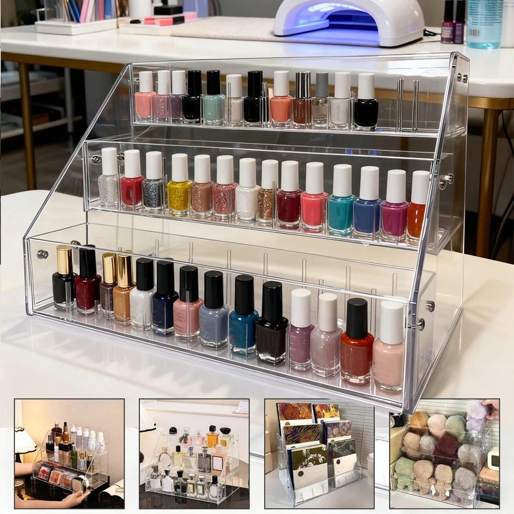 Transparent Acrylic Dressing Table for Perfumes and Cosmetics Multi-level Step Display Shelf for Handmade Anime Model Blind Box