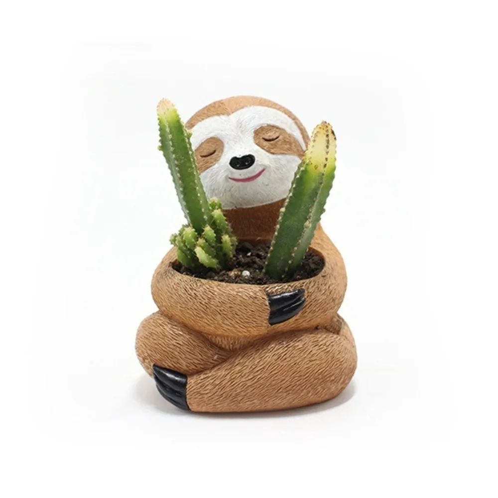 Cute Cartoon Animal Succulent Flower Pot Desktop Home Decoration Sloth Flowerpot Gift Plant Holder Home