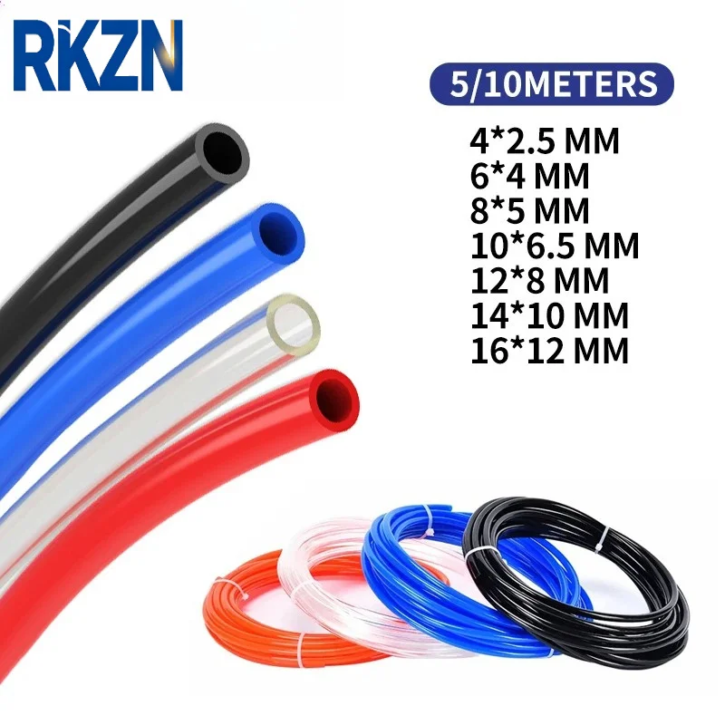 5M/10M Pneumatic Hose Compressor Hose Air Tube 4*2.5mm 6*4mm 8*5mm 10*6.5mm 12*8mm 14*10mm 16*12mm Pneumatic Air Hoses PU Pipe