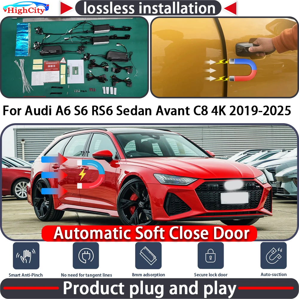 

HighCity Electric Closing Door Lock Actuator for Audi A6 S6 RS6 Sedan Avant C8 4K 2019-2025 Soft Close Power Latch System Auto